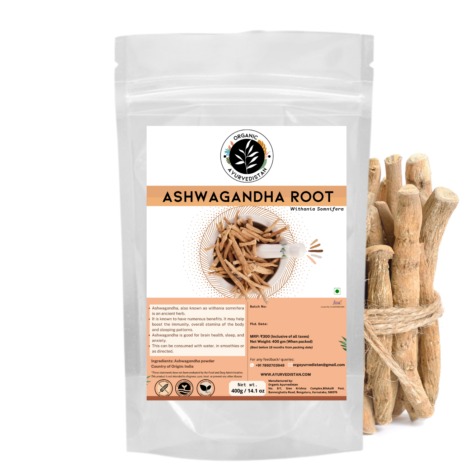 Ashwagandha root raw